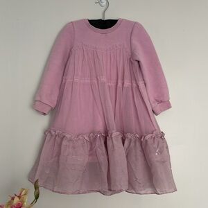 Royal Palais Royal Kids Tiered Sheer Shell Over SweatDress Girls Size 4